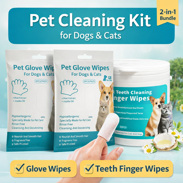 🦷🐾3-in-1 Pet Grooming & Teeth Cleaning Kit for Dogs & Cats