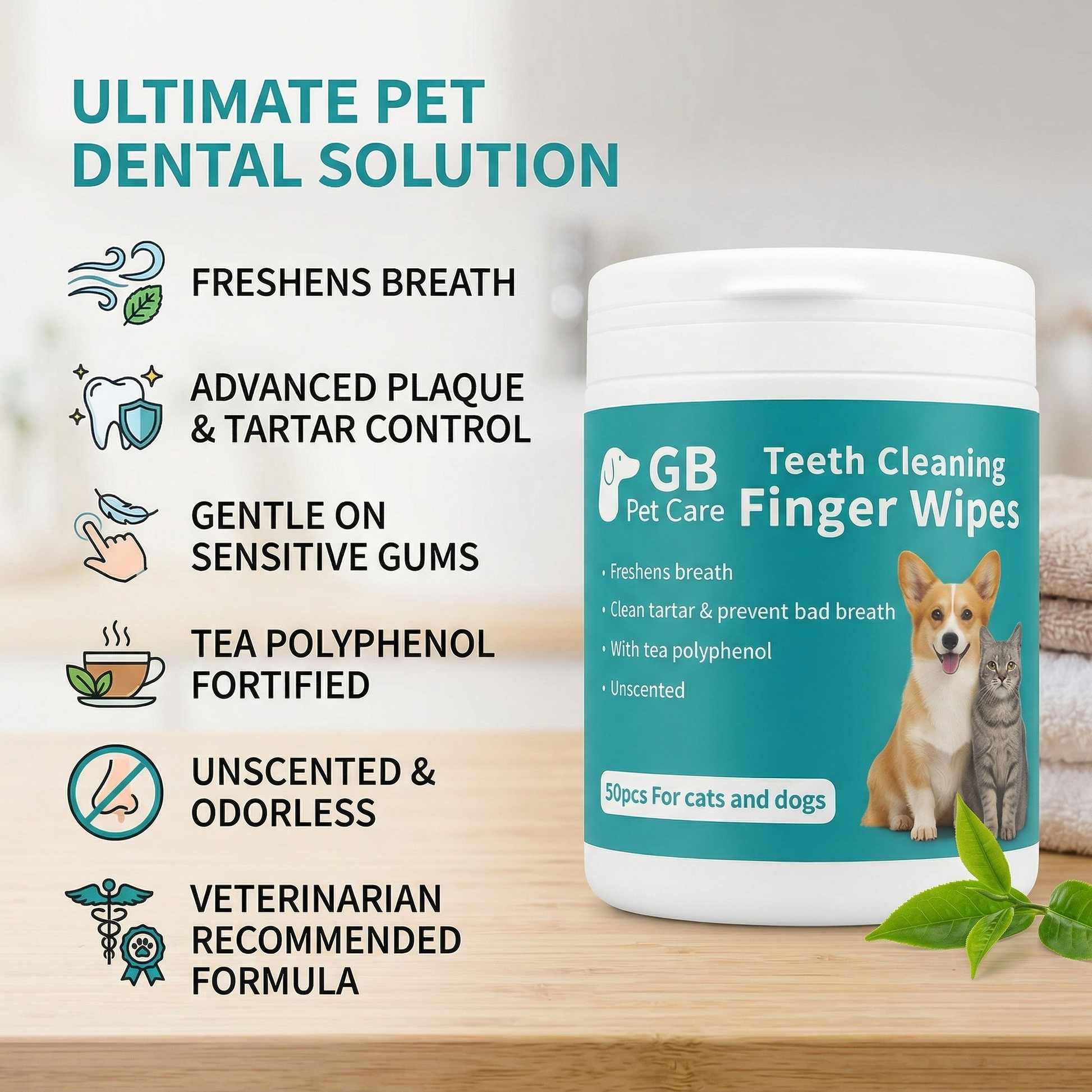 Pet Dental Finger Wipes (Teeth Cleaning)